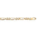 Cha&icirc;ne en plaqu&eacute; or figaro maille 1+2 largeur 5mm et longueur 50cm Artemare
