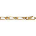 Cha&icirc;ne en plaqu&eacute; or figaro maille 1+1 largeur 6mm et longueur 50cm Artemare