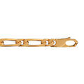 Bracelet en plaqu&eacute; or cha&icirc;ne maille figaro 1+1 largeur 6mm et longueur 21cm