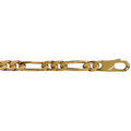Chaine sur Artemare : Cha&icirc;ne en plaqu&eacute; or figaro maille 1+2 largeur 6mm et longueur 55cm