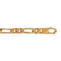 Bracelet en plaqu&eacute; or cha&icirc;ne maille figaro 1+2 largeur 6mm et longueur 21cm Artemare