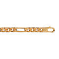 Bracelet en plaqu&eacute; or cha&icirc;ne maille figaro 1+3 largeur 6mm et longueur 21cm