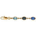 Bracelets sur Artemare : Bracelet en plaqu&eacute; or alternance d'oxydes bleus en forme de navette - longueur 16+3cm