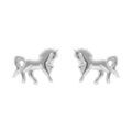 Boucles d'oreilles en argent cheval et fermoir poussette