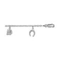 Bracelets sur Artemare : Bracelet en argent cha&icirc;ne avec pampilles sur le th&egrave;me de l'&eacute;quitation - longueur 18,5cm