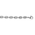 Chaine sur Artemare : Bracelet en acier cha&icirc;ne maille grains de caf&eacute; largeur 6mm et longueur 21cm
