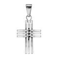 Pendentifs sur Artemare : Pendentif bomb&eacute; en acier croix Chr&eacute;tienne en 6 barres