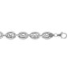 Bracelet en argent cha&icirc;ne maille grains de caf&eacute; largeur 12mm et longueur 21cm