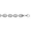 Chaine sur Artemare : Bracelet en argent cha&icirc;ne maille grains de caf&eacute; largeur 12mm et longueur 21cm