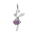 Pendentif en argent f&eacute;e qui tient 1 oxyde violet