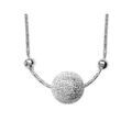 Colliers sur Artemare : Collier en argent cha&icirc;ne avec pendentif boule de neige et 1 petite boule lisse de chaque c&ocirc;t&eacute; - longueur 42cm + 3cm