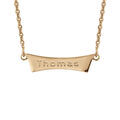 Colliers sur Artemare : Collier en plaqu&eacute; or cha&icirc;ne avec pendentif plaque pr&eacute;nom &agrave; graver en trap&egrave;ze - longueur 40cm