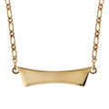 Colliers sur Artemare : Collier en plaqu&eacute; or mailles 1+1 avec plaque pr&eacute;nom &agrave; graver en forme de trap&egrave;ze