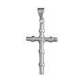 Pendentifs sur Artemare : Pendentif croix en argent forme bois nou&eacute; grand mod&egrave;le
