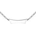 Colliers sur Artemare : Collier en argent mailles 1+1 avec plaque en forme de trap&egrave;ze pr&eacute;nom &agrave; graver longueur 40cm