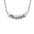 Collier en argent mailles 1+1 avec plaque pr&eacute;nom &agrave; graver en demi lune Artemare