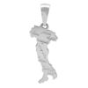 Pendentif en argent rhodi&eacute; carte d'Italie grand mod&egrave;le