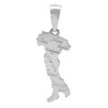 Pendentif en argent rhodi&eacute; carte d'Italie grand mod&egrave;le