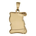 Pendentif en vermeil parchemin &agrave; graver grand mod&egrave;le - plaque prestige