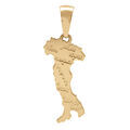 Pendentif en plaqu&eacute; or carte d'Italie grand mod&egrave;le Artemare
