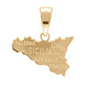 Pendentif en plaqu&eacute; or carte de la Sicile