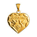 Pendentif Coeur Colombe " Je t'aime " plaqu&eacute; or