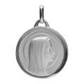 Pendentif m&eacute;daille en argent vierge Marie en relief et bord brillant Artemare