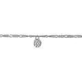 Cha&icirc;ne de cheville en argent mailles 1+3 avec 3 pampilles ronds martel&eacute;s - longueur 23cm + 2cm de rallonge Artemare