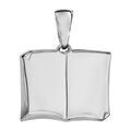 Pendentifs sur Artemare : Pendentif en argent livre ouvert &agrave; graver grand mod&egrave;le - plaque prestige
