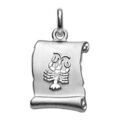 Pendentifs sur Artemare : Pendentif en argent rhodi&eacute; zodiaque parchemin simple Cancer