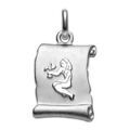 Pendentifs sur Artemare : Pendentif en argent rhodi&eacute; zodiaque parchemin simple Vierge