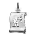 Pendentif en argent rhodi&eacute; zodiaque parchemin simple Sagittaire Artemare