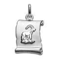 Pendentif en argent rhodi&eacute; zodiaque parchemin simple Capricorne Artemare