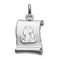 Pendentif en argent rhodi&eacute; zodiaque parchemin simple Verseau Artemare