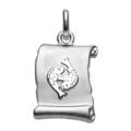 Pendentifs sur Artemare : Pendentif en argent rhodi&eacute; zodiaque parchemin simple Poissons