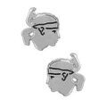 Boucles d'oreille sur Artemare : Boucles d'oreilles argent rhodi&eacute; t&ecirc;te de maure (Corse)