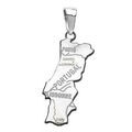 Pendentifs sur Artemare : Pendentif en argent rhodi&eacute; carte du Portugal grand mod&egrave;le