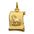 Pendentifs sur Artemare : Pendentif en plaqu&eacute; or zodiaque parchemin simple B&eacute;lier