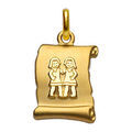 Pendentifs sur Artemare : Pendentif en plaqu&eacute; or zodiaque parchemin simple G&eacute;meaux