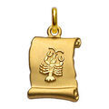 Pendentif en plaqu&eacute; or zodiaque parchemin simple Cancer
