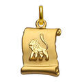 Pendentifs sur Artemare : Pendentif en plaqu&eacute; or zodiaque parchemin simple Lion
