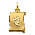Pendentif en plaqu&eacute; or zodiaque parchemin simple Vierge
