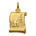 Pendentif en plaqu&eacute; or zodiaque parchemin simple Sagittaire Artemare