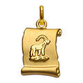 Pendentifs sur Artemare : Pendentif en plaqu&eacute; or zodiaque parchemin simple Capricorne