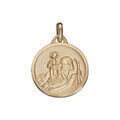 Pendentifs sur Artemare : Pendentif m&eacute;daille en plaqu&eacute; or de Saint-Christophe en relief et bord brillant