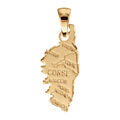Pendentif en plaqu&eacute; or carte de Corse moyen mod&egrave;le