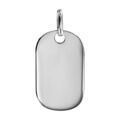Pendentifs sur Artemare : Pendentif en argent rhodi&eacute; plaque G.I. arrondie &agrave; graver - petit mod&egrave;le - plaque fine