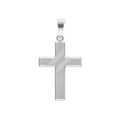 Pendentif croix en argent rhodi&eacute; avec larges stries en travers Artemare