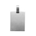 Pendentif en acier satin&eacute; plaque G.I. rectangulaire - dimensions 19mm X 26mm Artemare