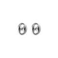 Boucles d'oreilles tige grain de caf&eacute; en argent rhodi&eacute; petit mod&egrave;le et fermoir poussette Artemare